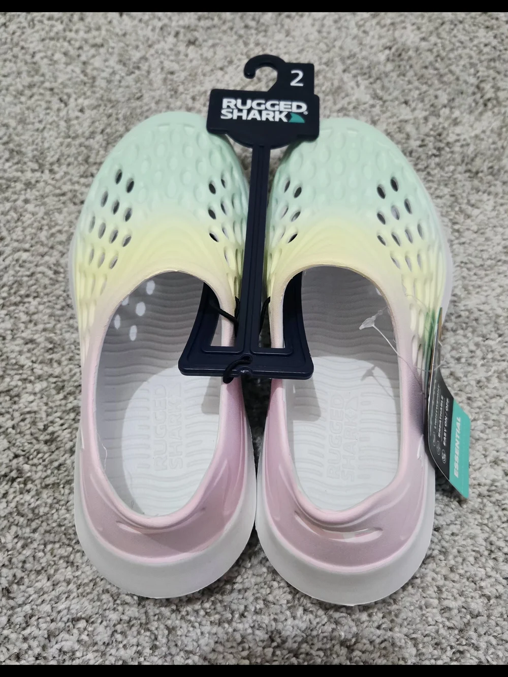 NEW! Rugged Shark Kids Slip-On Clogs - Yellow, Mint, Pink